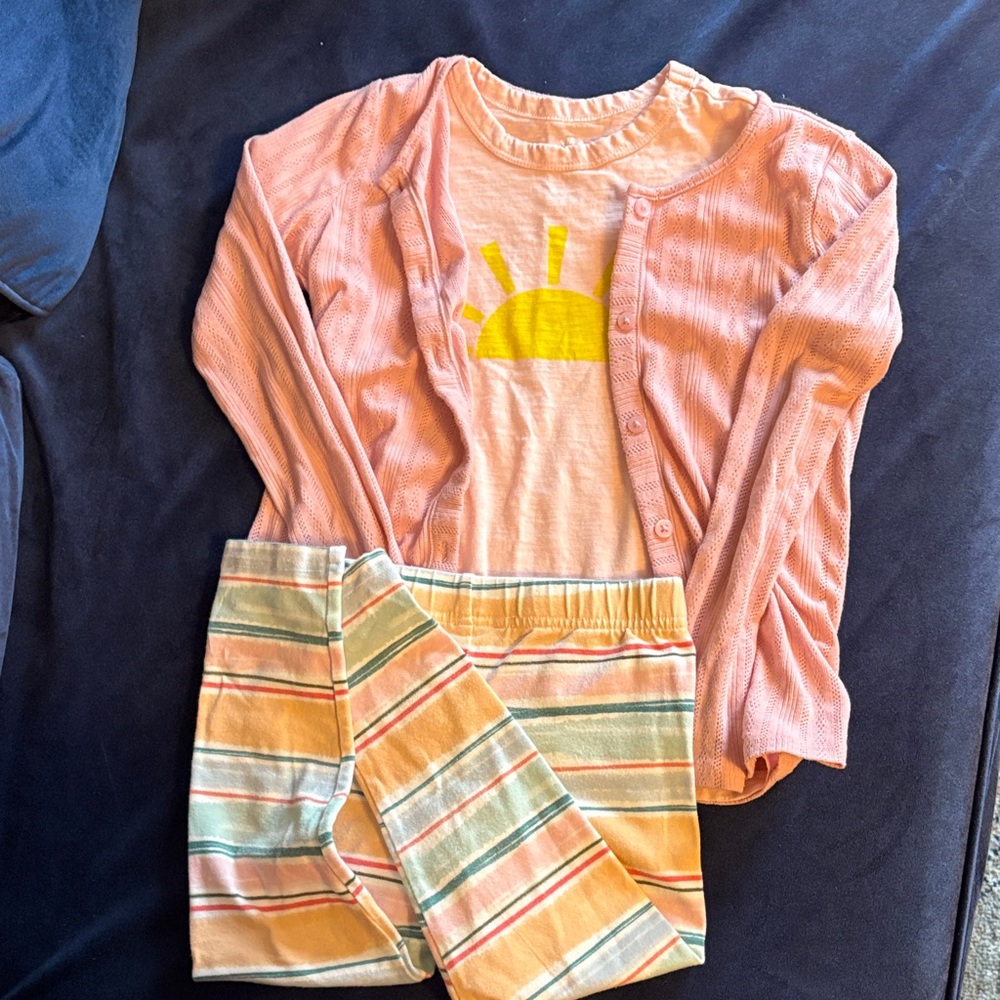Primary Pink and Yellow Sun Pajama Set